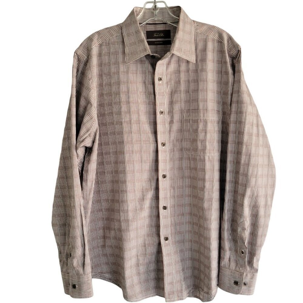 Tasso Elba Men's Fitted Button Down Shirt Size L - Picture 2 of 10